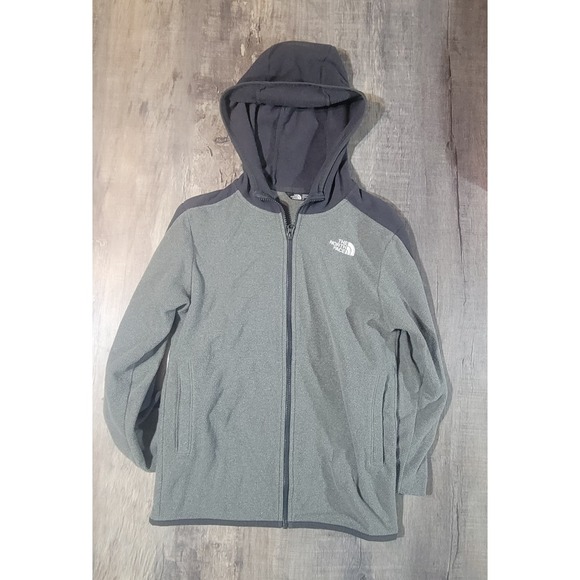 The North Face Youth Large 14 - 16 Fleece Full Zip Up Hoodie Gray Pockets EUC - Picture 1 of 11